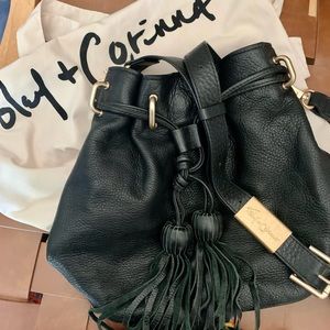 Foley + Corinna Sasha Bucket Bag Purse Black Gold